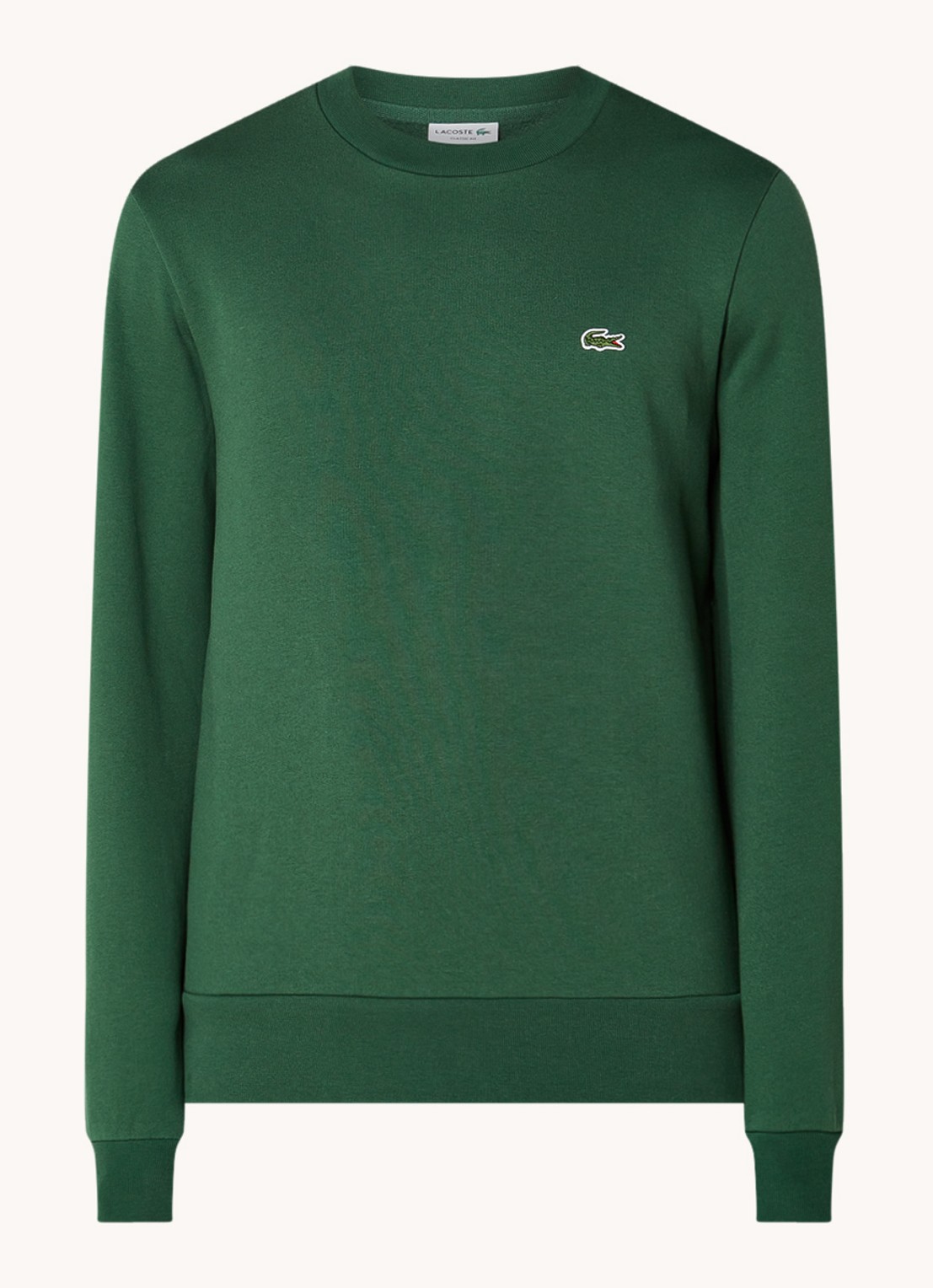 Lacoste Sweater met logoborduring - voorkant 2 donkergroen