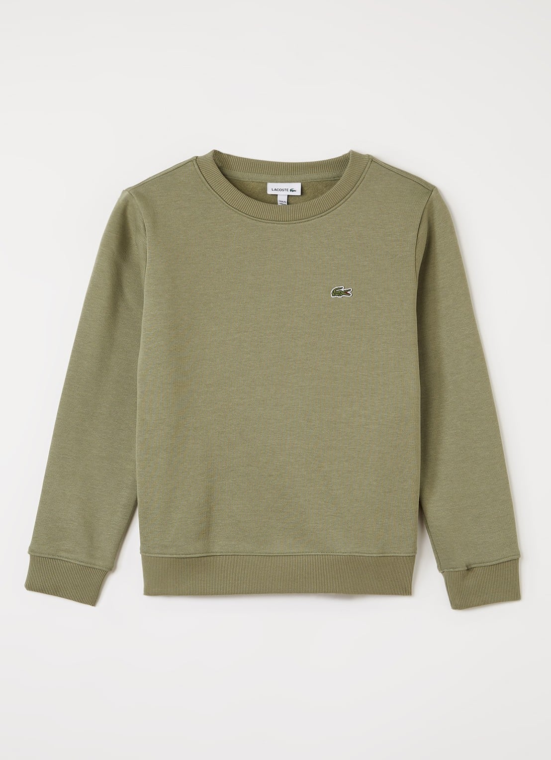 Lacoste Sweater met logoborduring - voorkant lindegroen