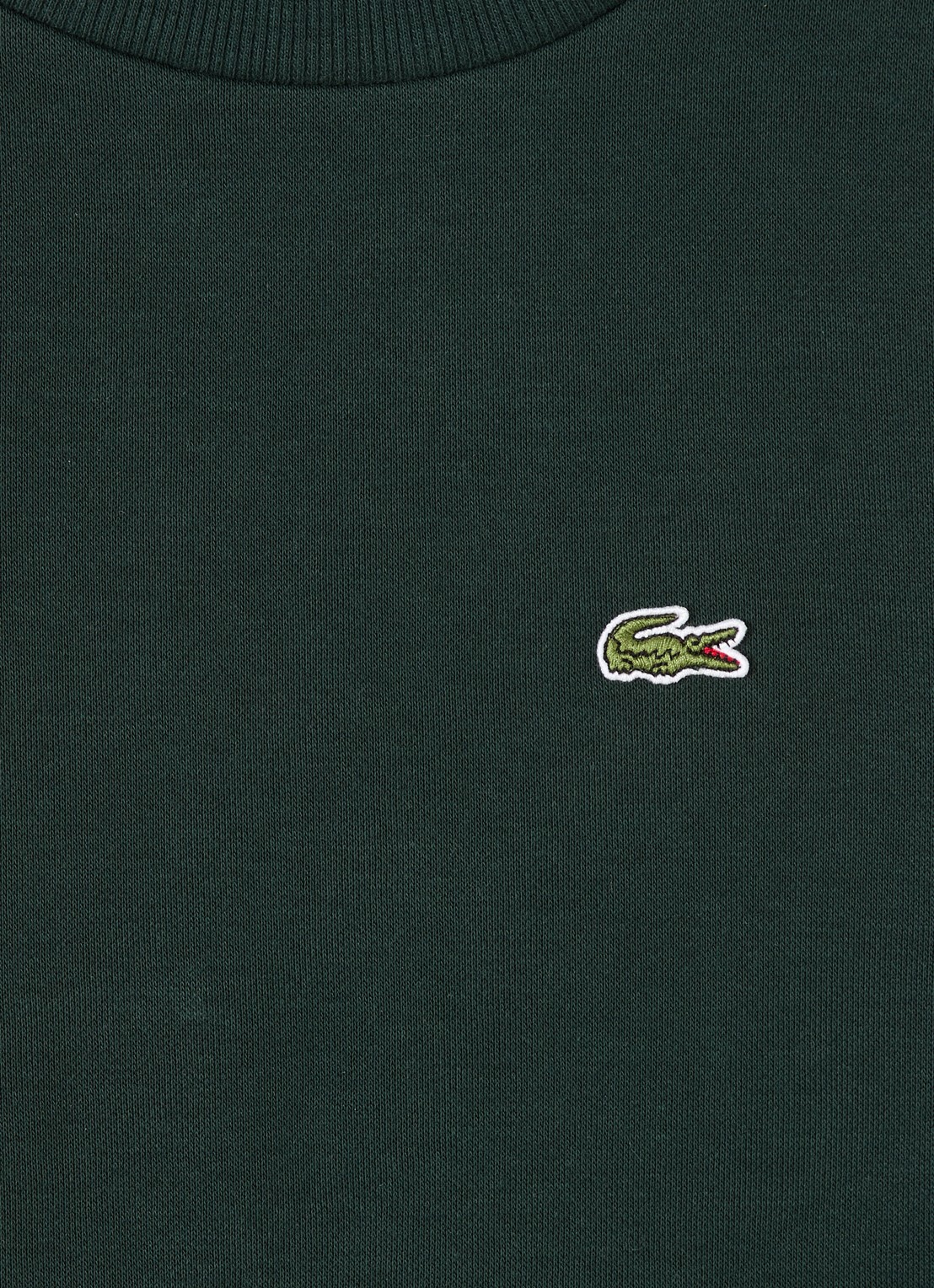 Lacoste Sweater met streepprint en logoborduring - detail donkergroen