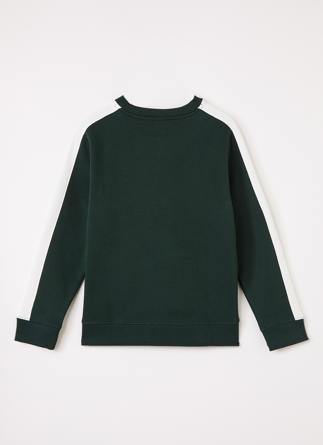 Lacoste Sweater met streepprint en logoborduring - voorkant 3 donkergroen