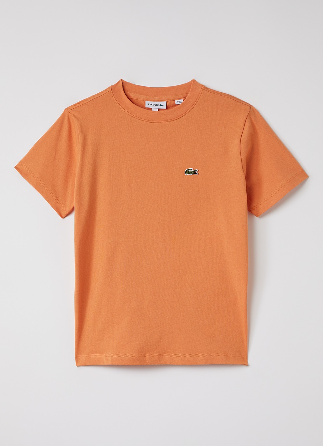 Lacoste T-shirt met logo - voorkant oranje