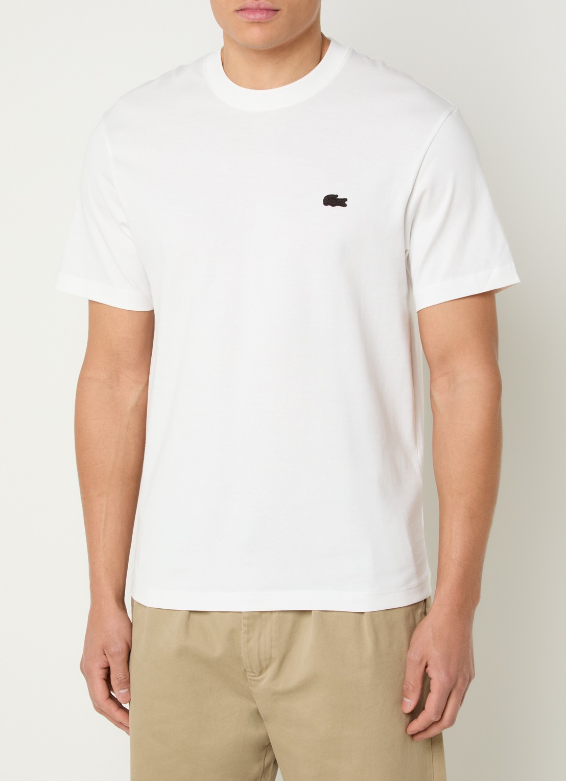 Lacoste T-shirt met logoborduring  - achterkant 4 blauw
