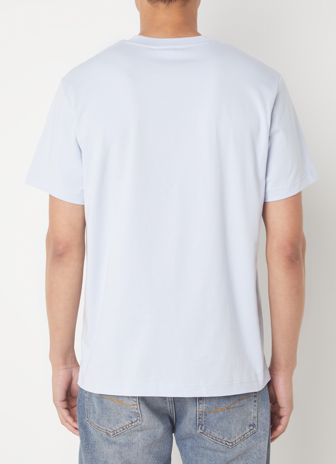 Lacoste T-shirt met logoborduring  - achterkant 6 lichtblauw