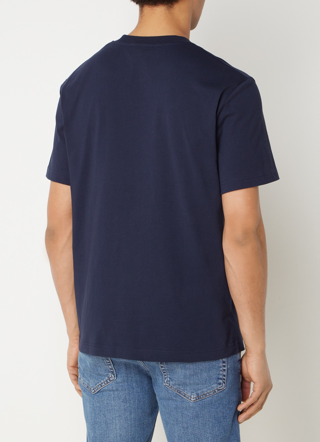 Lacoste T-shirt met logoborduring  - achterkant donkerblauw
