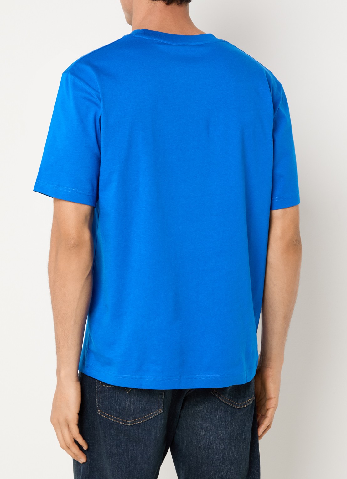 Lacoste T-shirt met logoborduring  - achterkant kobaltblauw