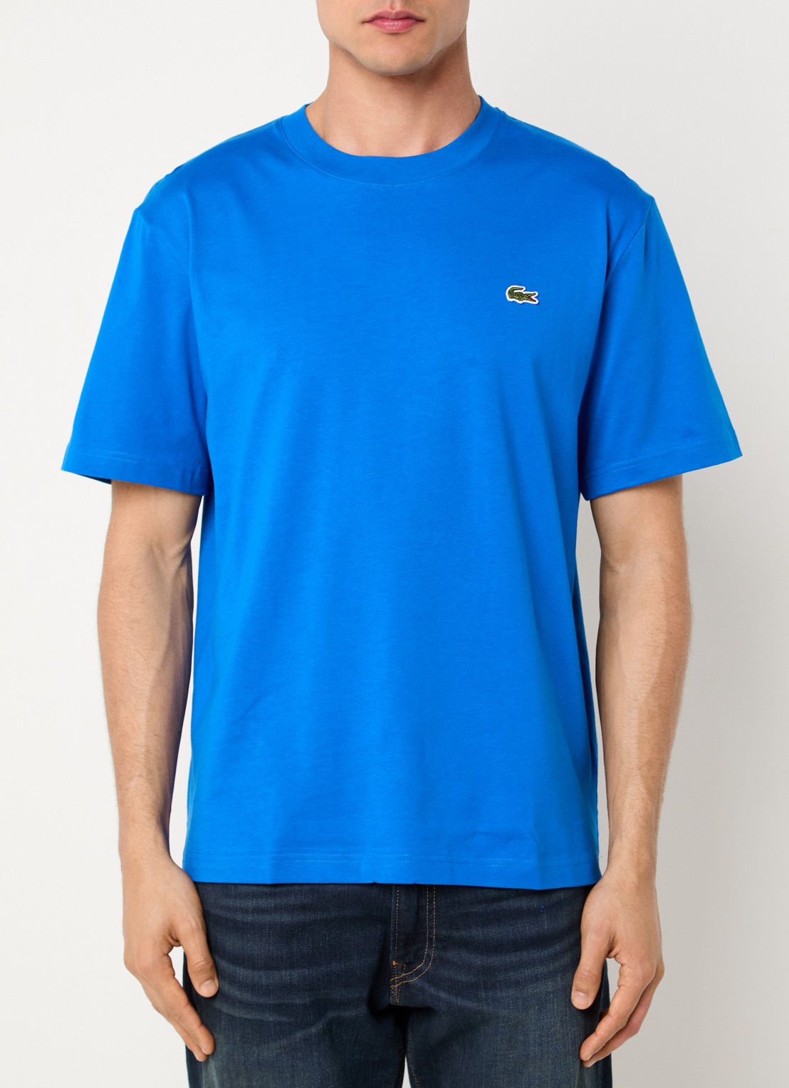 Lacoste T-shirt met logoborduring  - detail 4 kobaltblauw