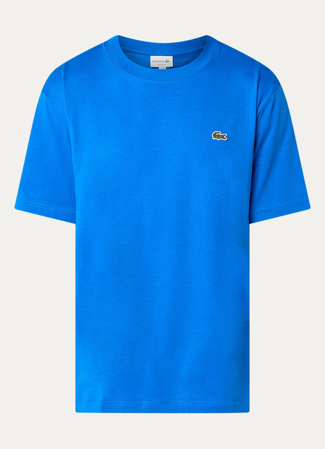 Lacoste T-shirt met logoborduring  - voorkant 2 kobaltblauw