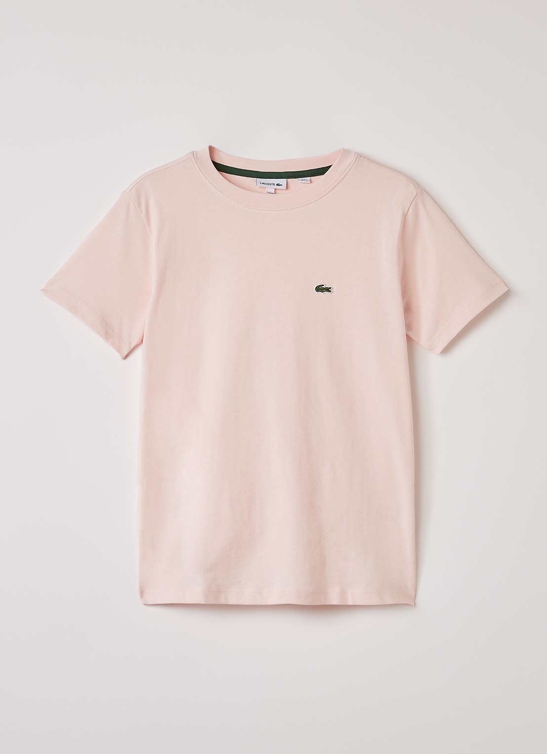 Lacoste T-shirt met logoborduring - voorkant lichtroze