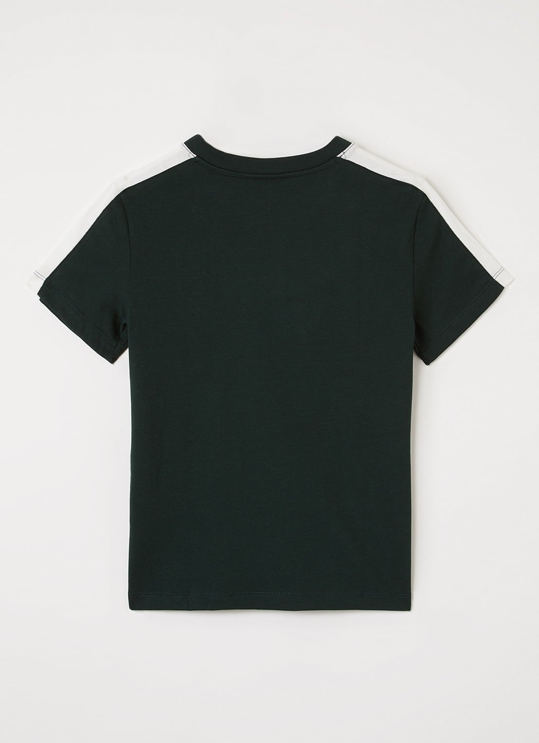 Lacoste T-shirt met streepprint en logoborduring - voorkant 2 donkergroen