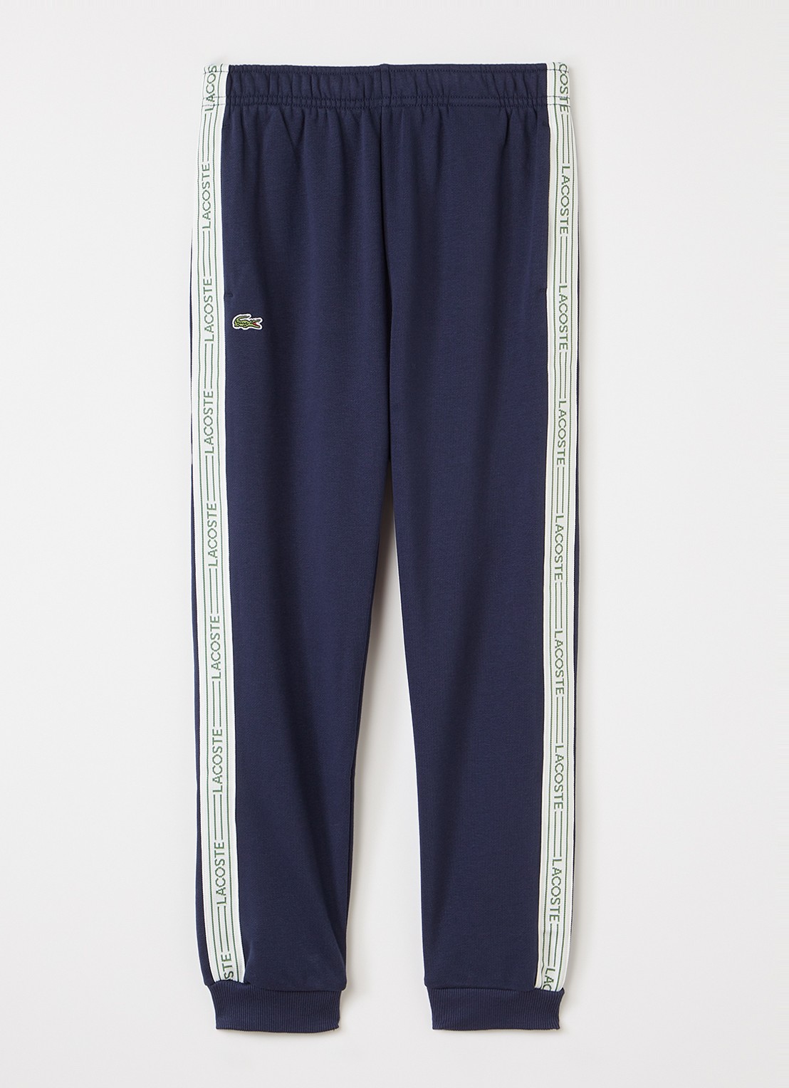 Lacoste Tapered fit joggingbroek met logoband - voorkant donkerblauw