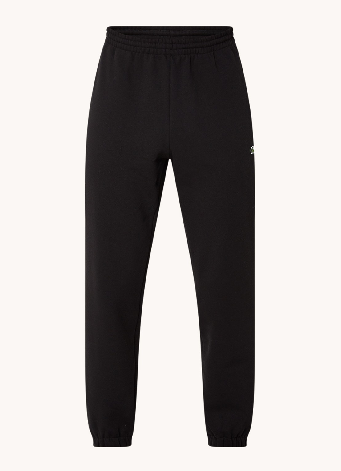 Lacoste Tapered fit joggingbroek met logoborduring - voorkant 3 zwart
