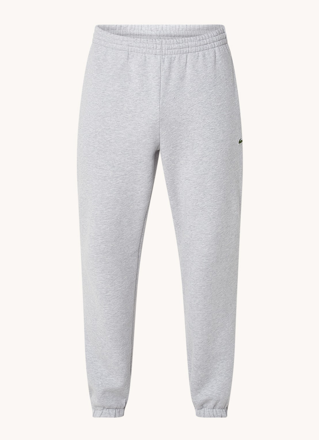 Lacoste Tapered fit joggingbroek met logoborduring - voorkant 4 grijsmele