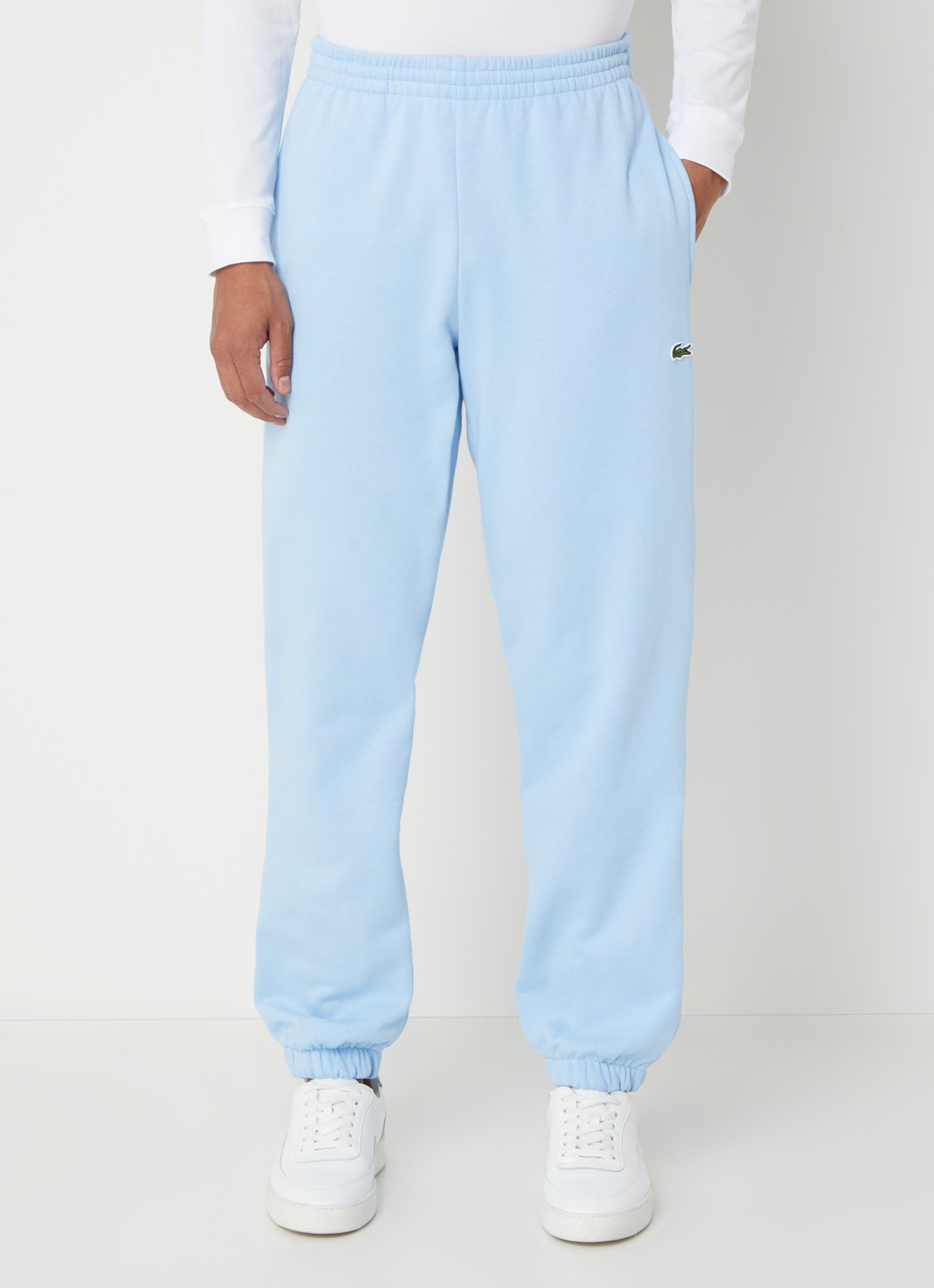 Lacoste Tapered fit joggingbroek met logoborduring - detail 2 lichtblauw