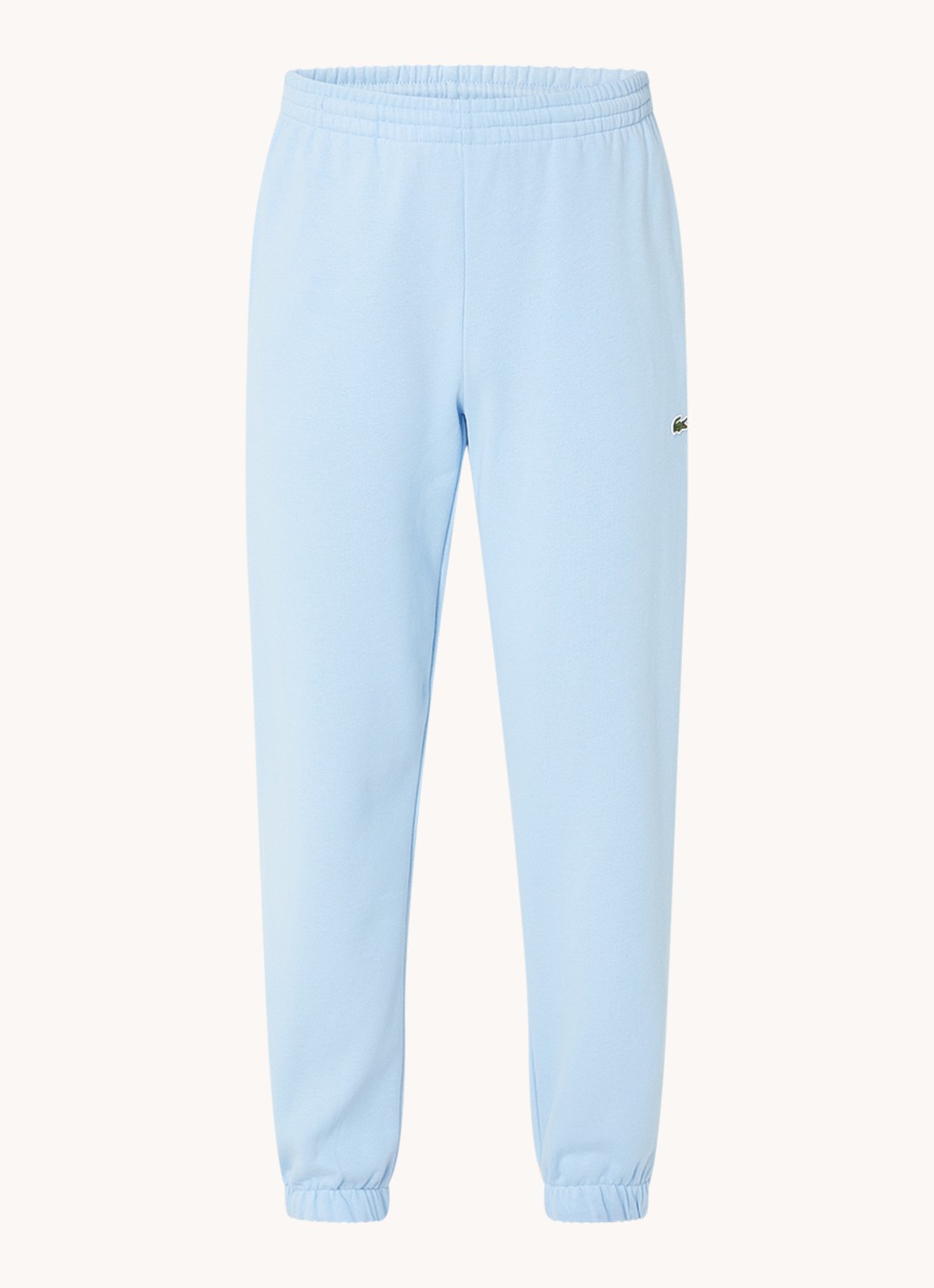 Lacoste Tapered fit joggingbroek met logoborduring - voorkant 4 lichtblauw