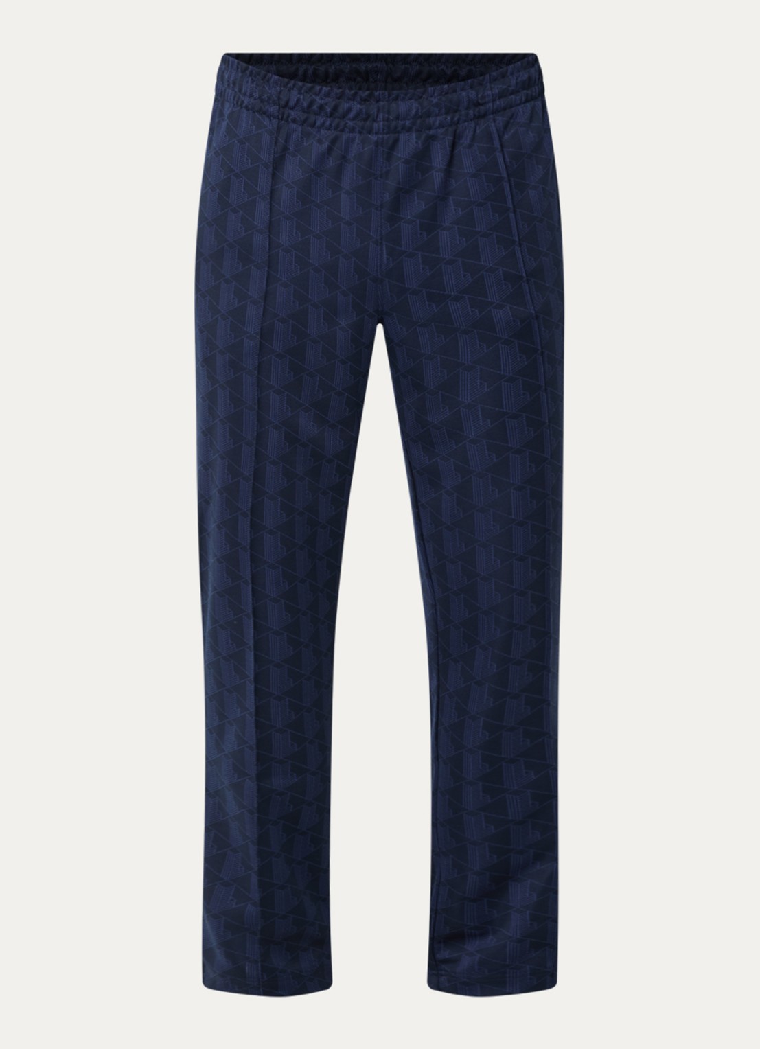 Lacoste Tonal straight fit broek met logoprint - voorkant 4 donkerblauw
