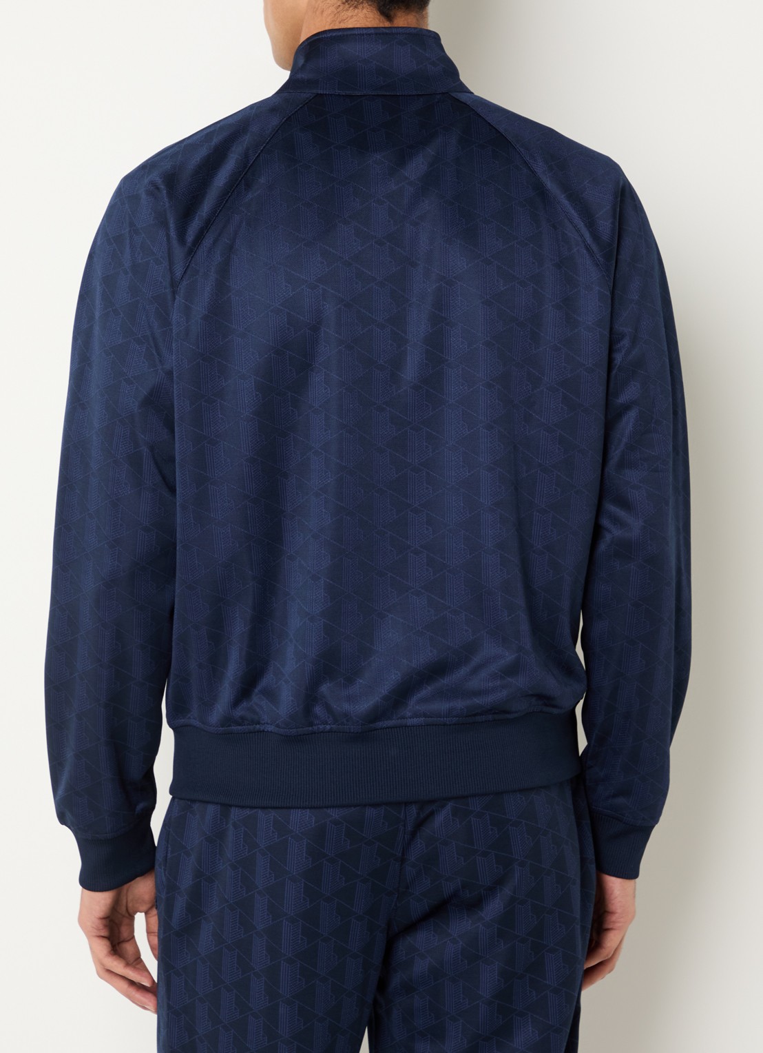 Lacoste Tonal sweatvest met logoprint - achterkant 2 donkerblauw