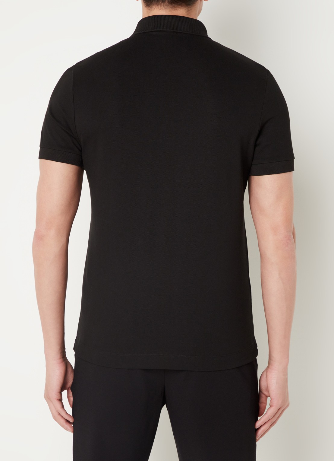 Lacoste Tone-On-Tone regular fit polo van piqué katoen - achterkant zwart