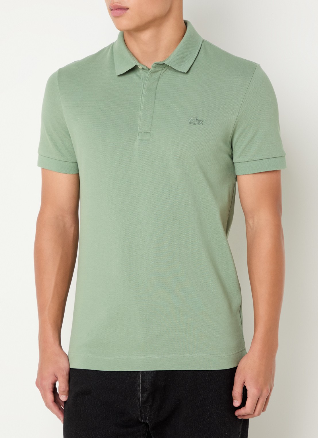 Lacoste Tone-On-Tone regular fit polo van piqué katoen - detail 2 groen