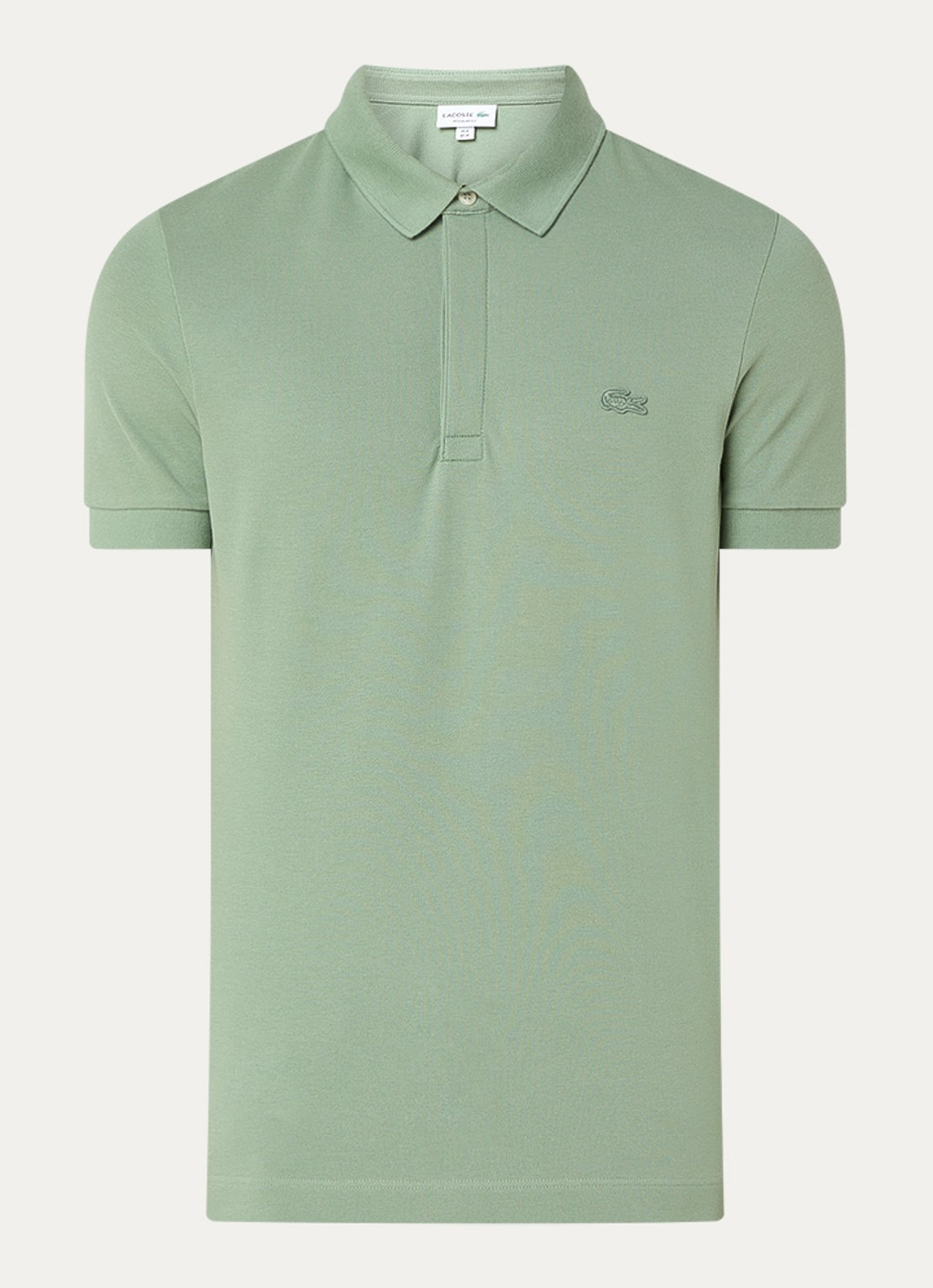 Lacoste Tone-On-Tone regular fit polo van piqué katoen - voorkant 3 groen