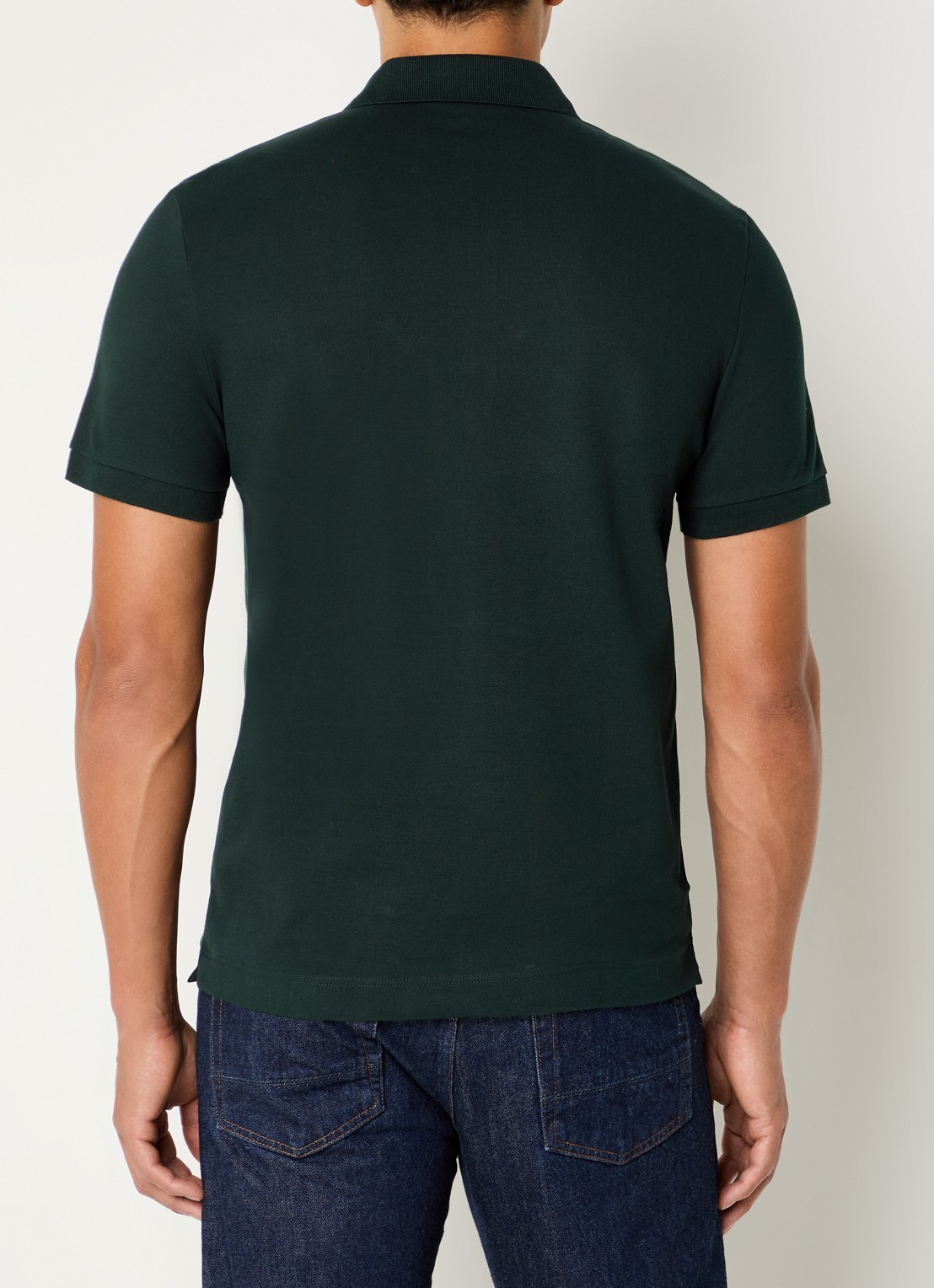Lacoste Tone-On-Tone regular fit polo van piqué katoen - achterkant 3 donkergroen