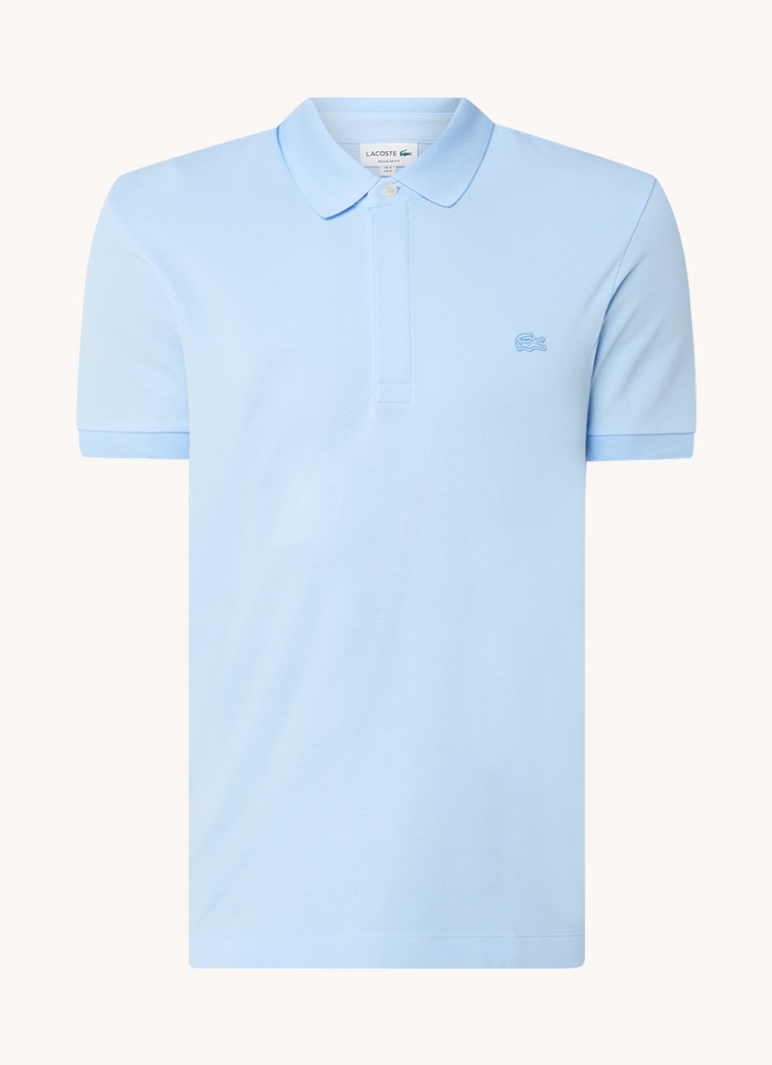 Lacoste Tone-On-Tone regular fit polo van piqué katoen - voorkant 3 mint