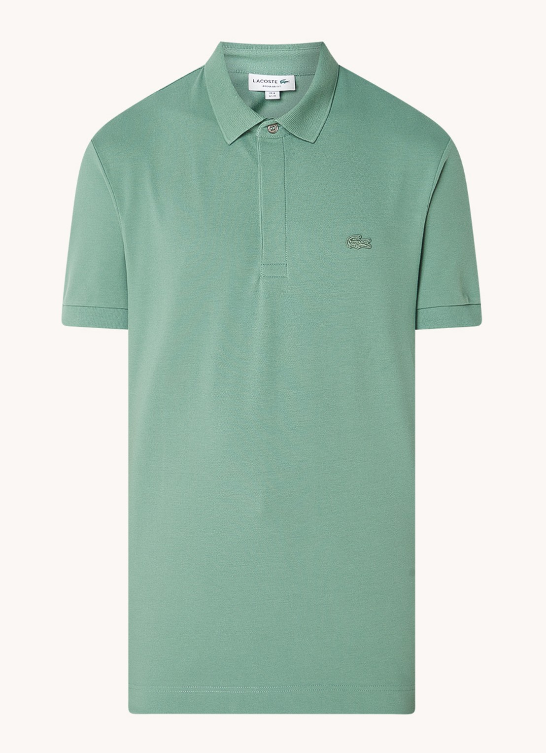 Lacoste Tone-On-Tone regular fit polo van piqué katoen - voorkant 2 olijfgroen