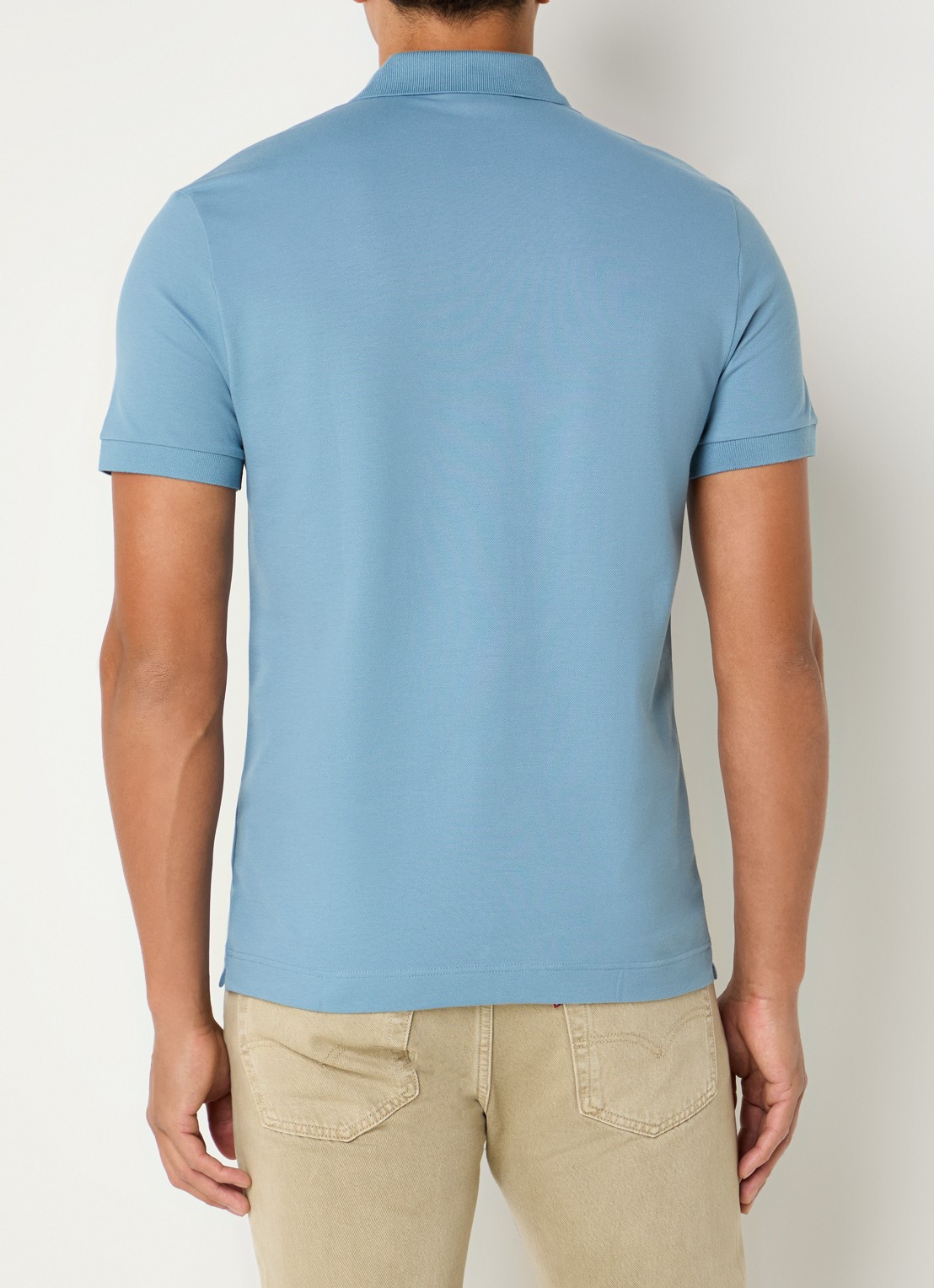 Lacoste Tone-On-Tone regular fit polo van piqué katoen - achterkant 4 blauw