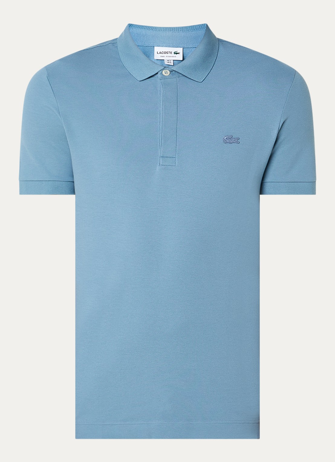 Lacoste Tone-On-Tone regular fit polo van piqué katoen - voorkant 2 blauw
