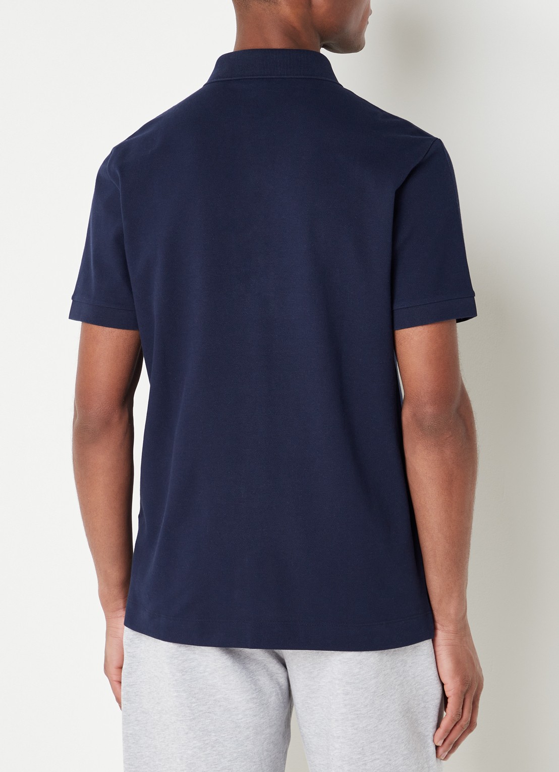 Lacoste Tone-On-Tone regular fit polo van piqué katoen - achterkant donkerblauw