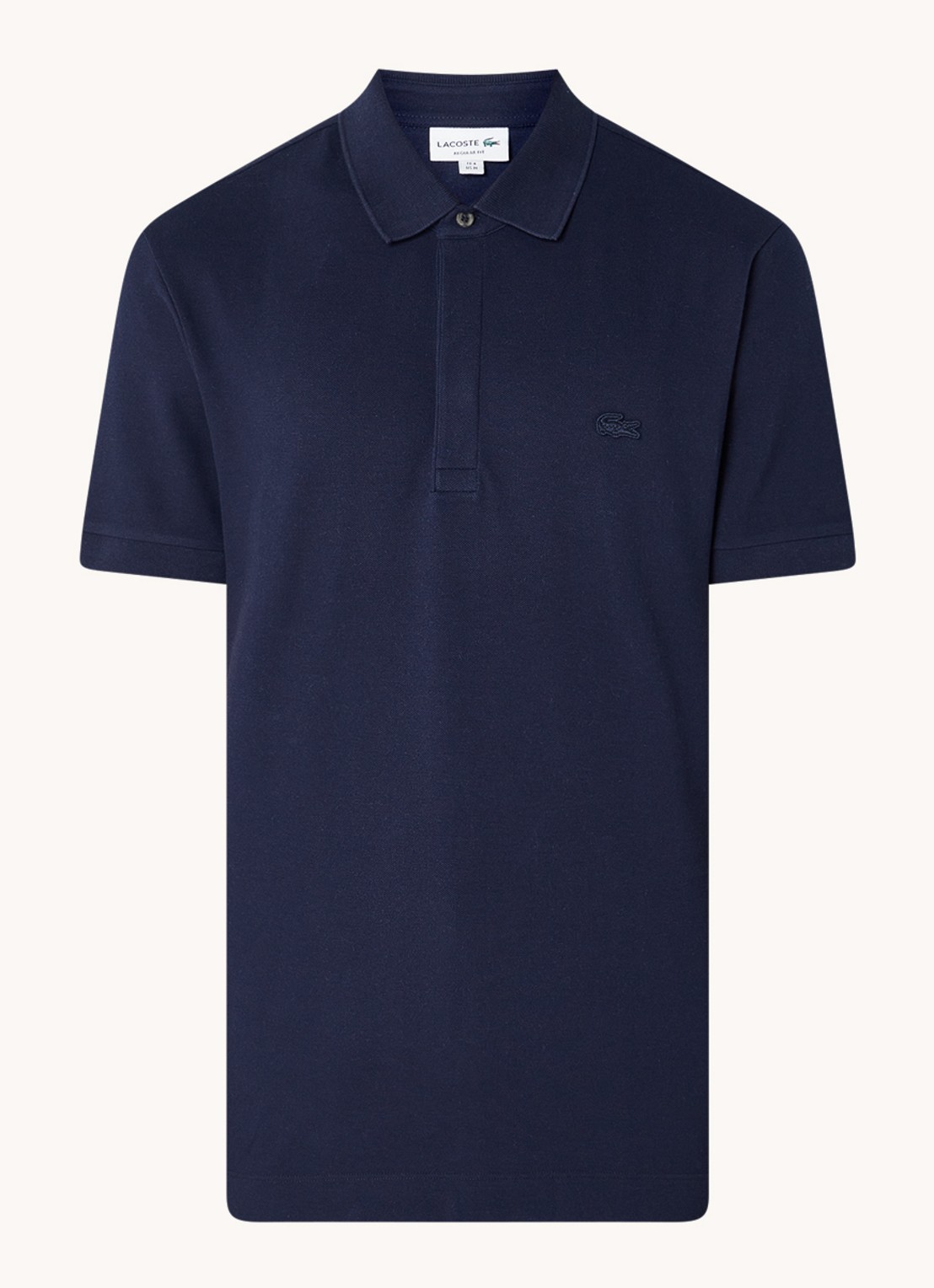 Lacoste Tone-On-Tone regular fit polo van piqué katoen - voorkant 3 donkerblauw