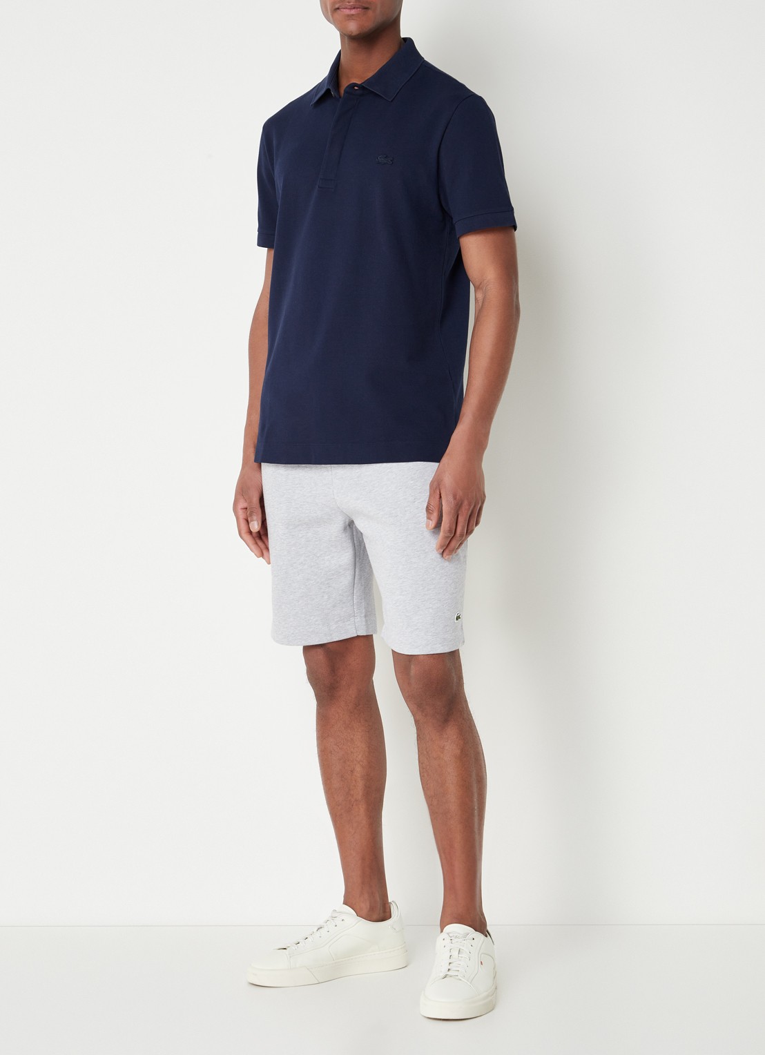 Lacoste Tone-On-Tone regular fit polo van piqué katoen - voorkant 4 donkerblauw