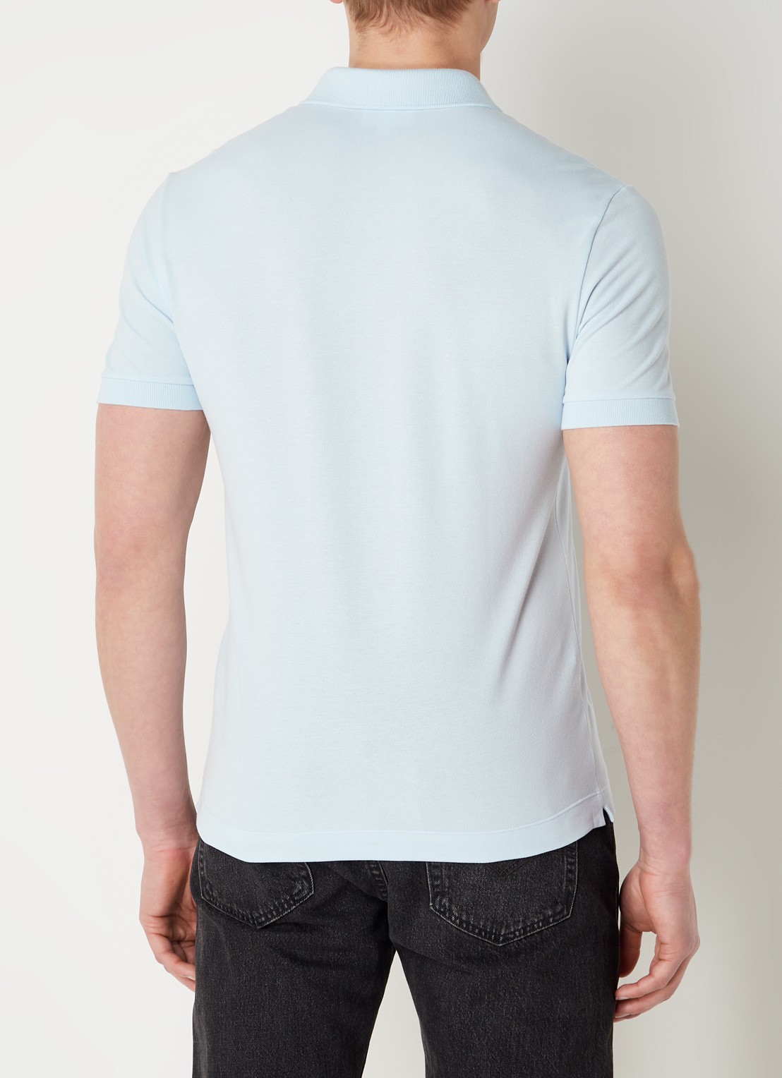 Lacoste Tone-On-Tone regular fit polo van piqué katoen - achterkant lichtblauw