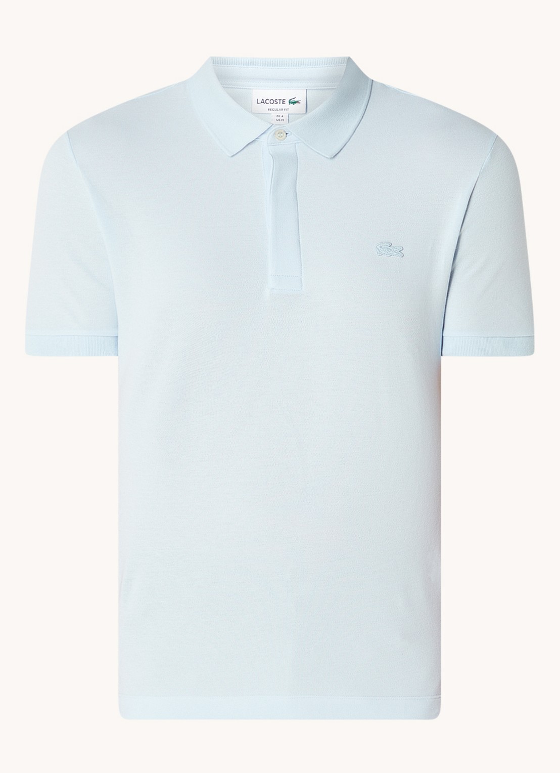 Lacoste Tone-On-Tone regular fit polo van piqué katoen - voorkant 3 lichtblauw