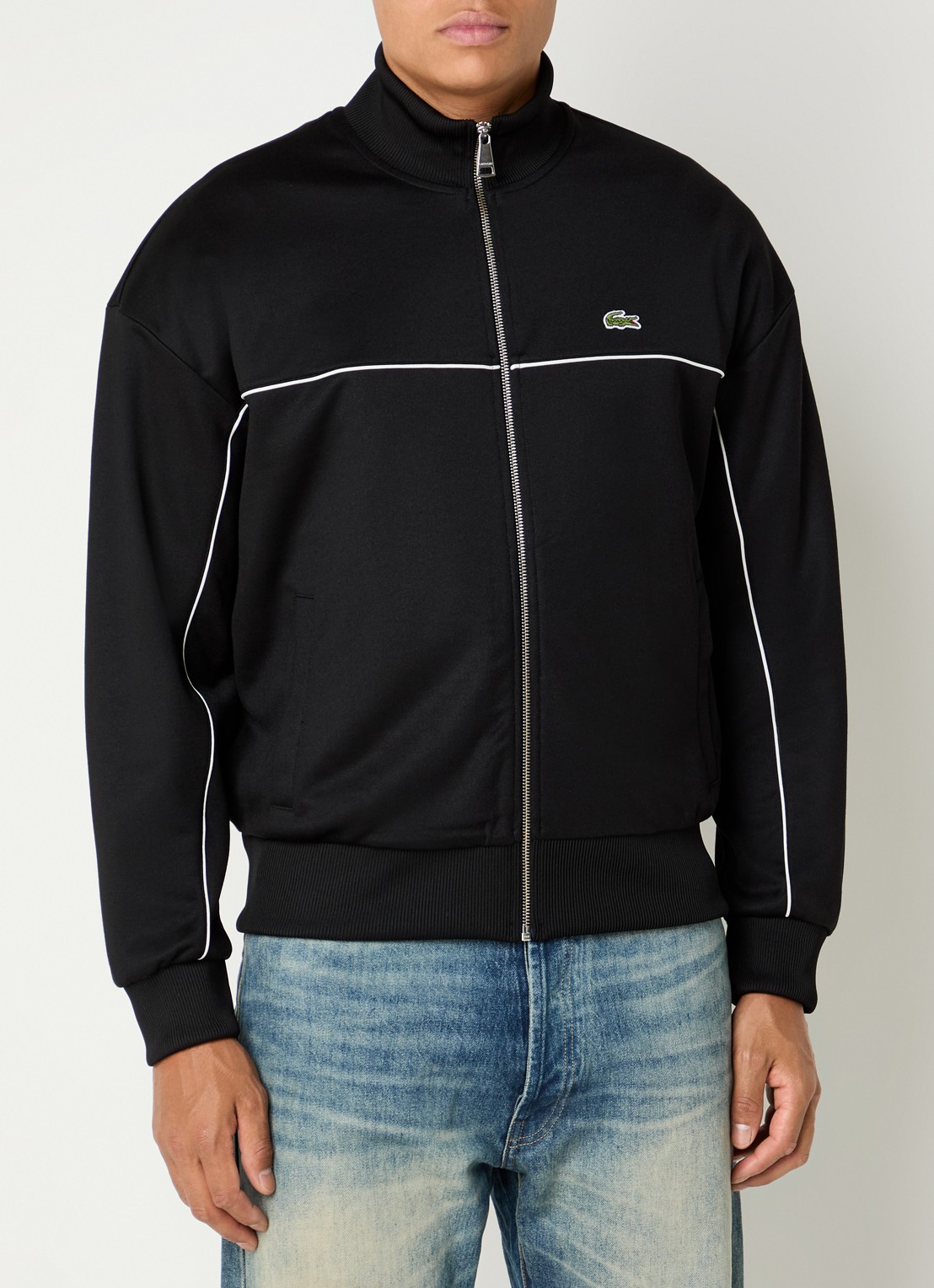 Lacoste Trackvest met logo en steekzakken - detail 4 zwart