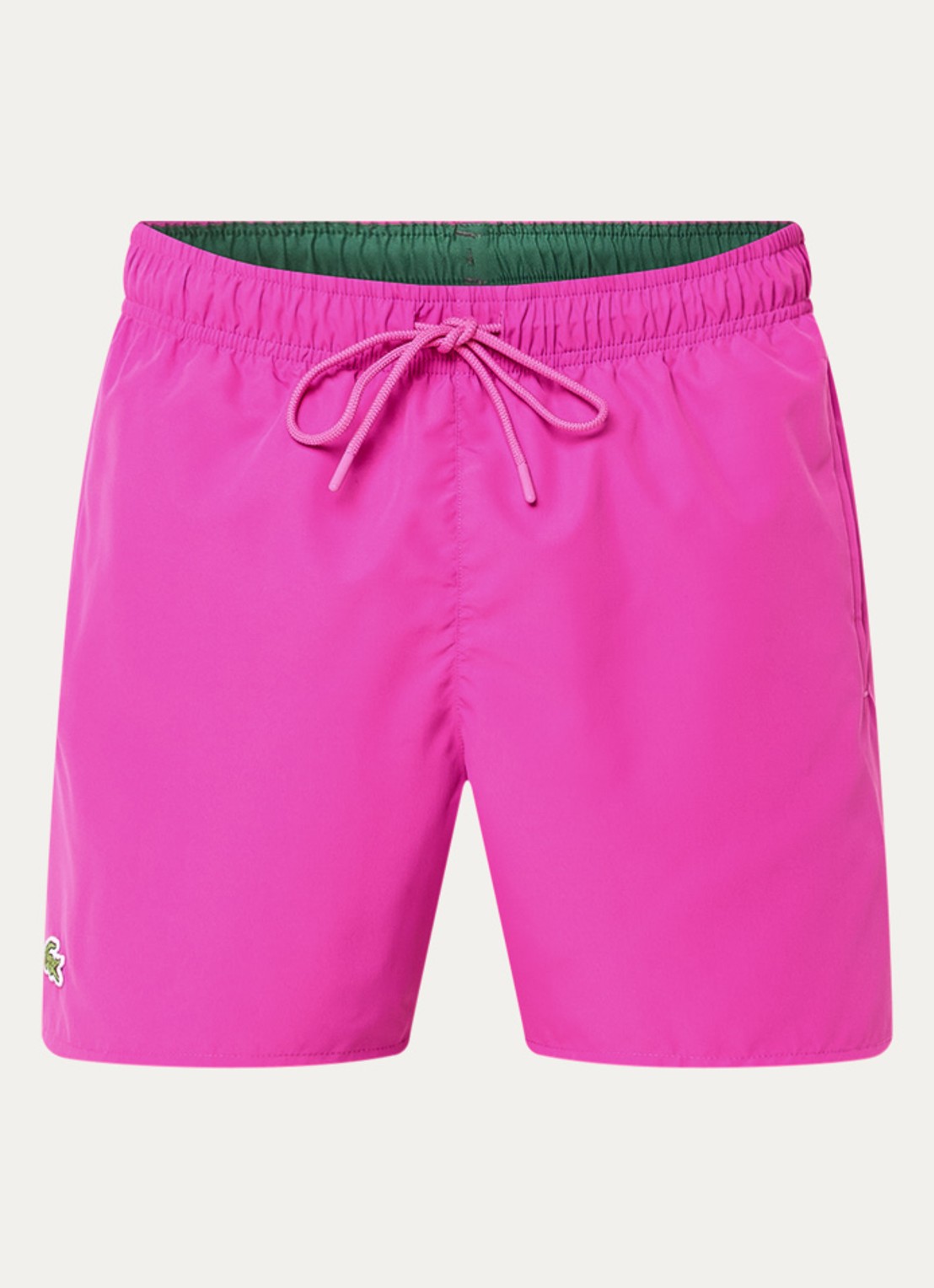 Lacoste Uni zwemshorts met logo en steekzakken - voorkant 3 fuchsia