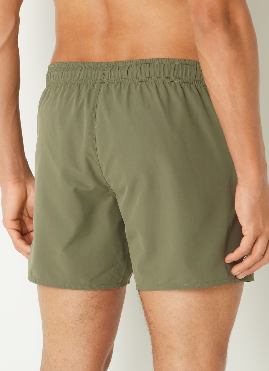 Lacoste Uni zwemshorts met logo en steekzakken - achterkant olijfgroen