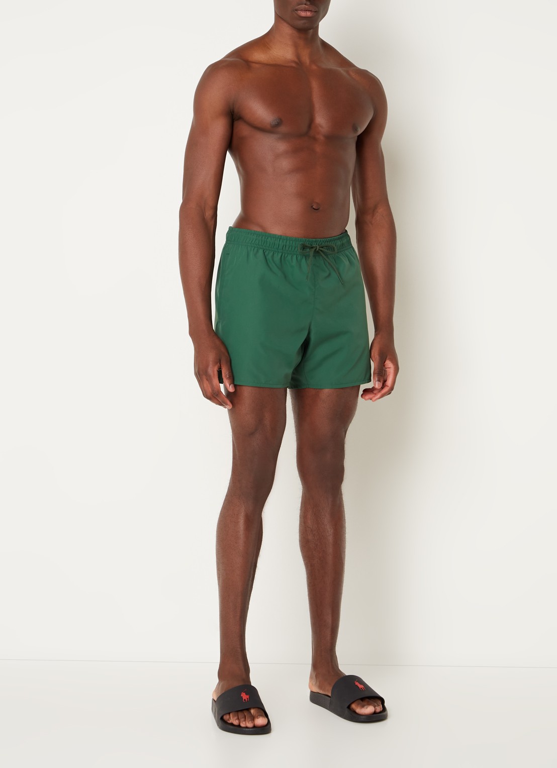 Lacoste Uni zwemshorts met logo en steekzakken - voorkant 3 groen