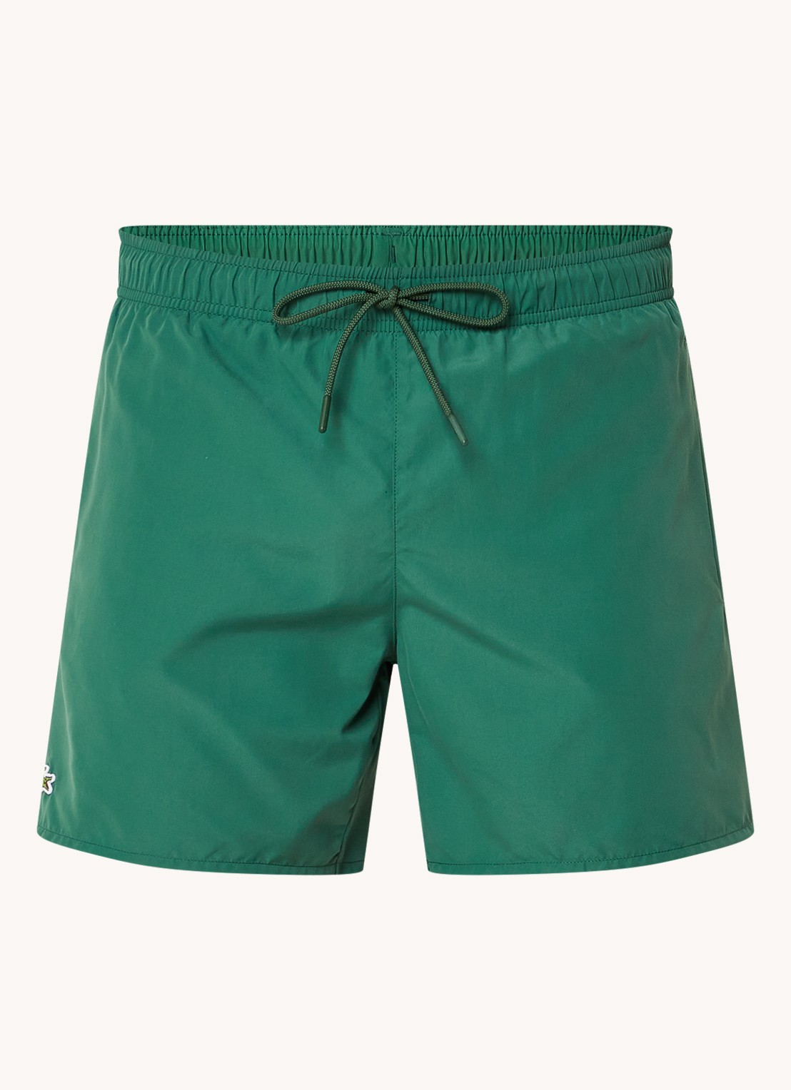 Lacoste Uni zwemshorts met logo en steekzakken - voorkant 3 donkergroen