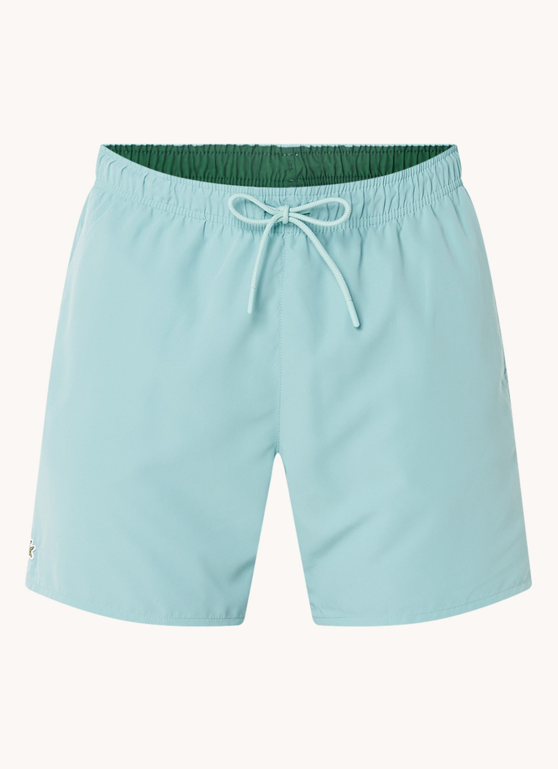 Lacoste Uni zwemshorts met logo en steekzakken - voorkant 2 mint