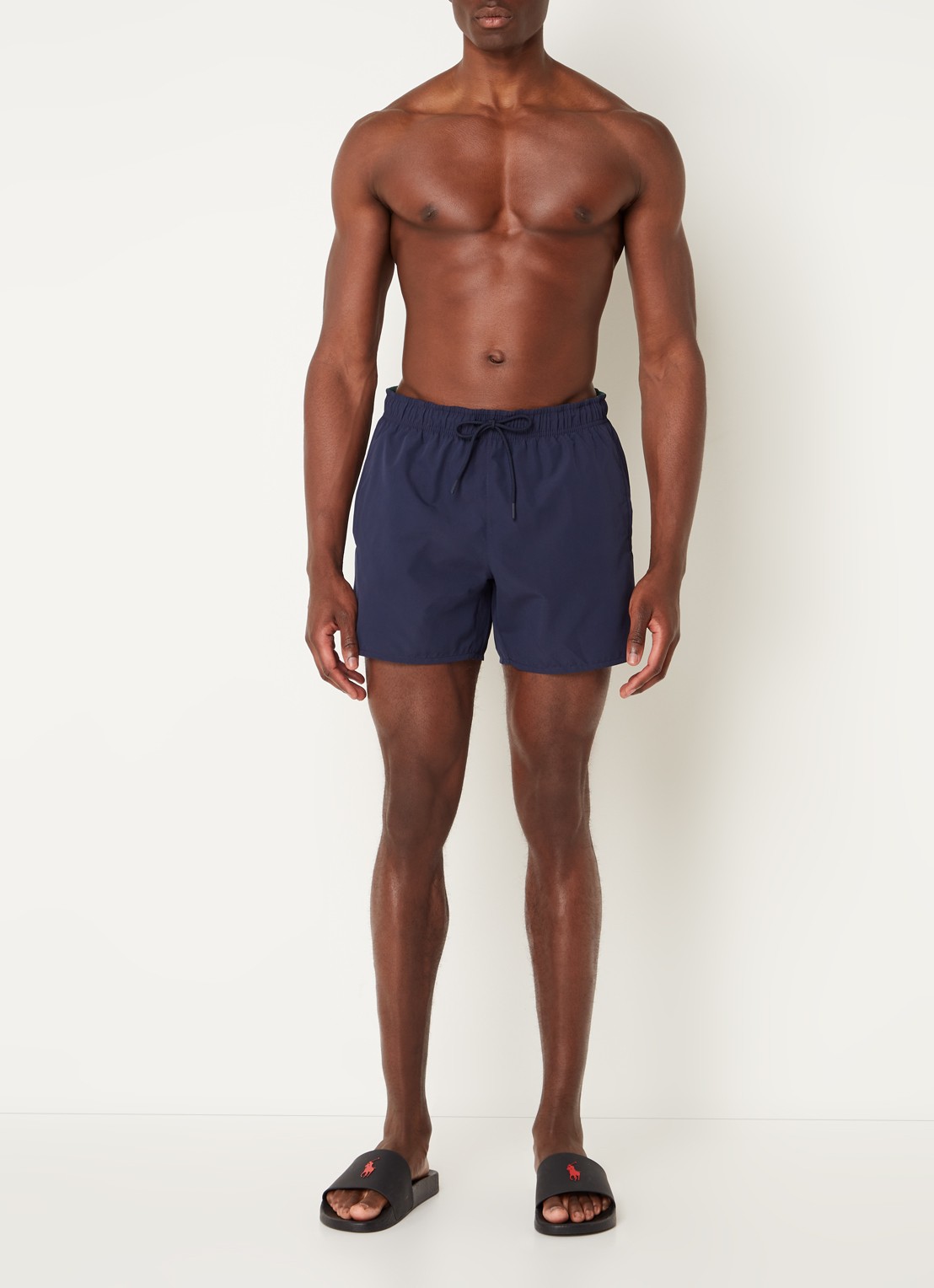 Lacoste Uni zwemshorts met logo en steekzakken - voorkant 2 royalblauw