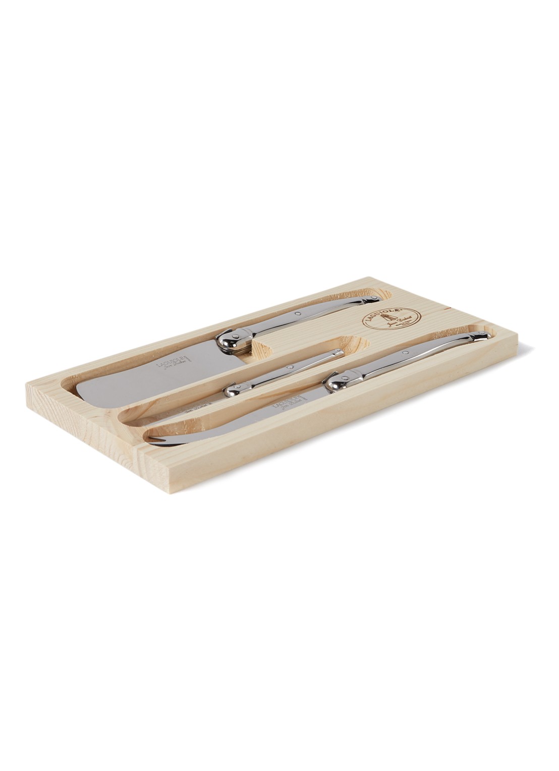 Laguiole Jean Dubost Kaasmes set van 3  - voorkant zilver
