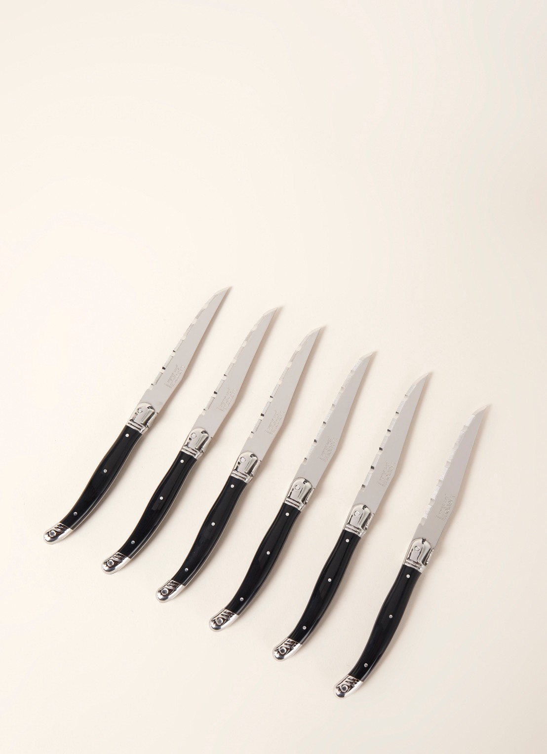 Laguiole Jean Dubost Steakmes set van 6 - voorkant 2 zwart