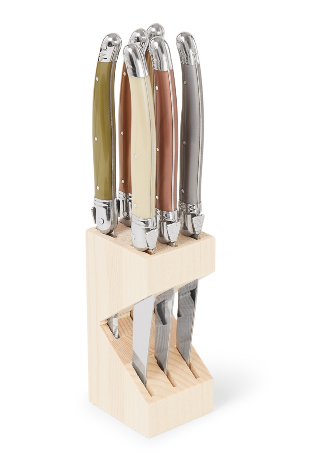 Laguiole Jean Dubost Steakmes set van 6 - voorkant lichtbruin