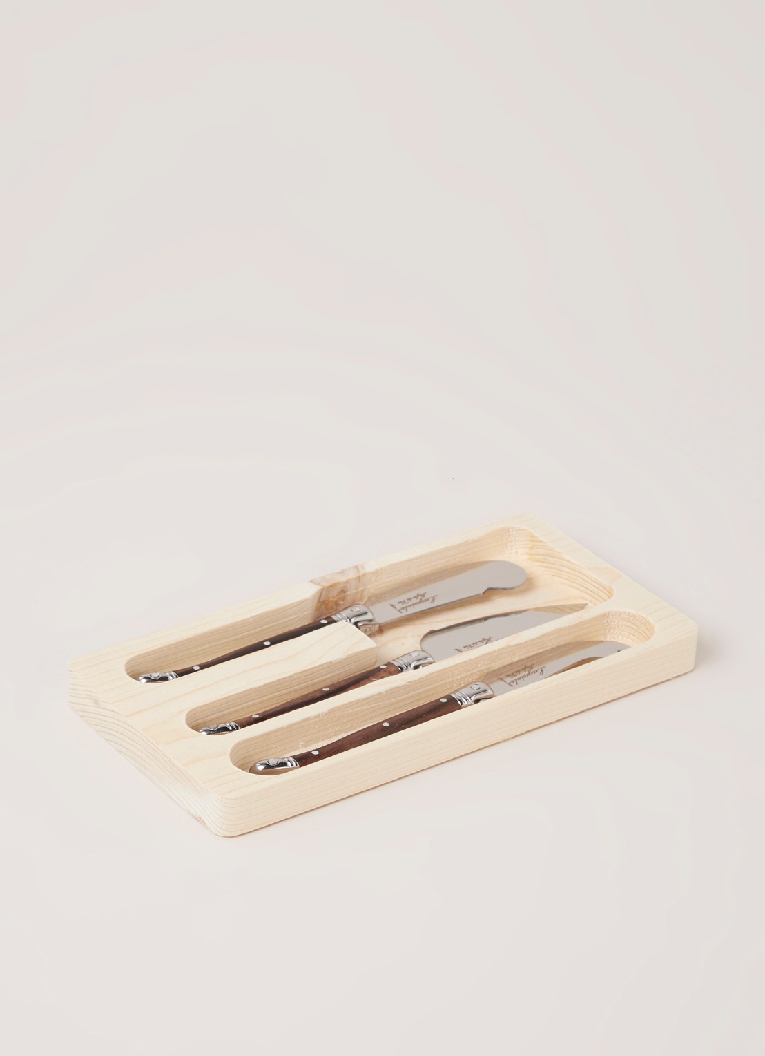 Laguiole Style de Vie Kaasmes set van 3  - detail donkerbruin