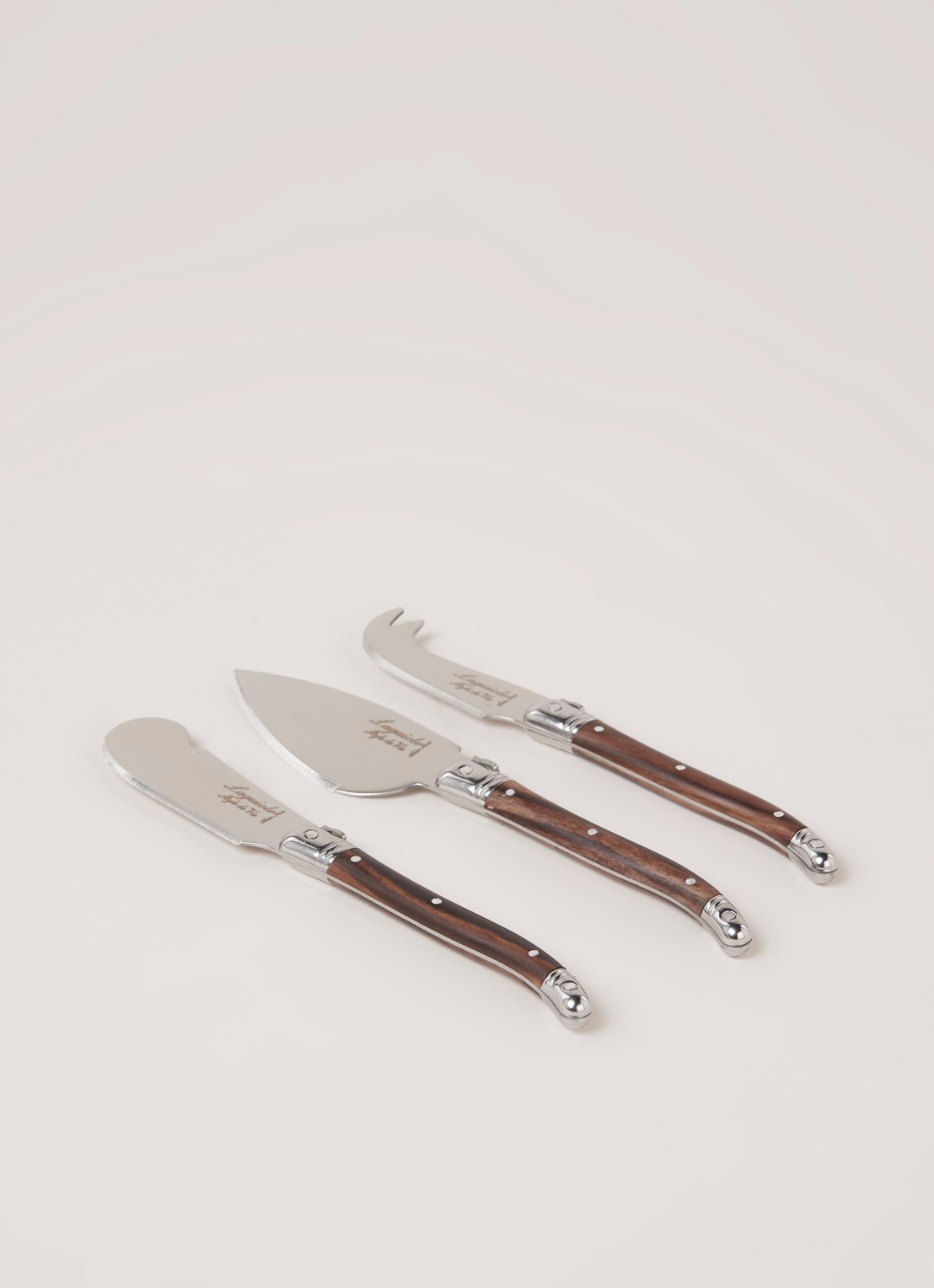 Laguiole Style de Vie Kaasmes set van 3  - voorkant 3 donkerbruin