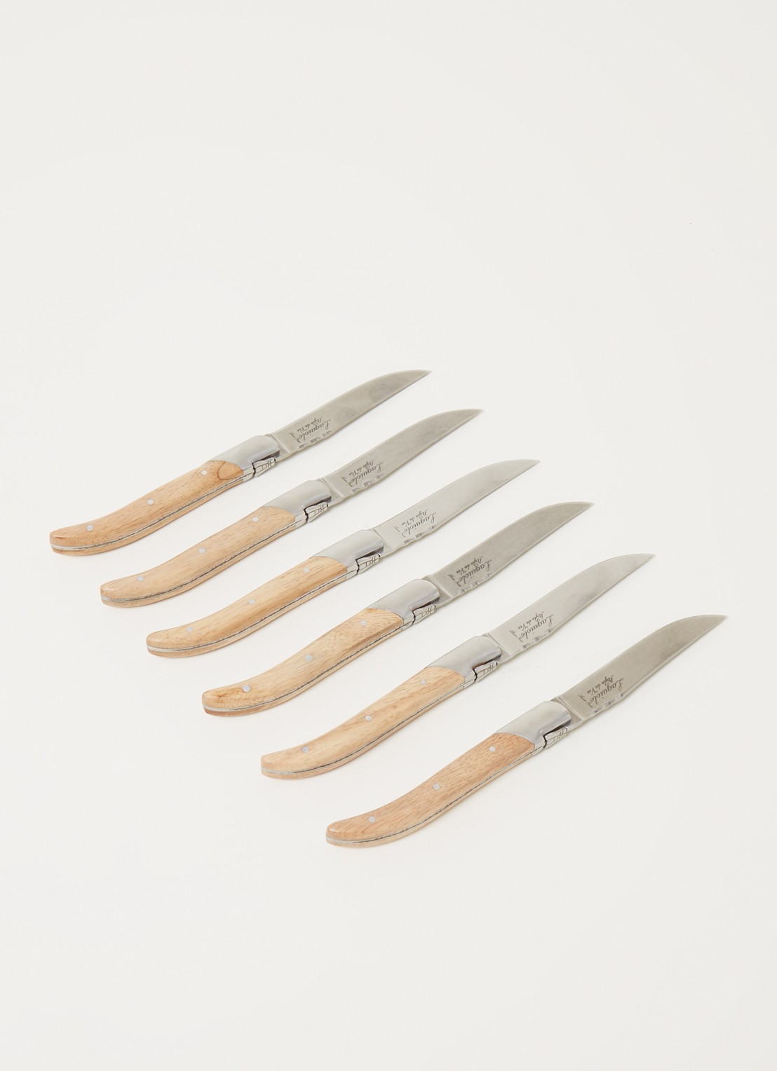 Laguiole Style de Vie Luxury Line steakmes set van 6 - voorkant 2 zilver