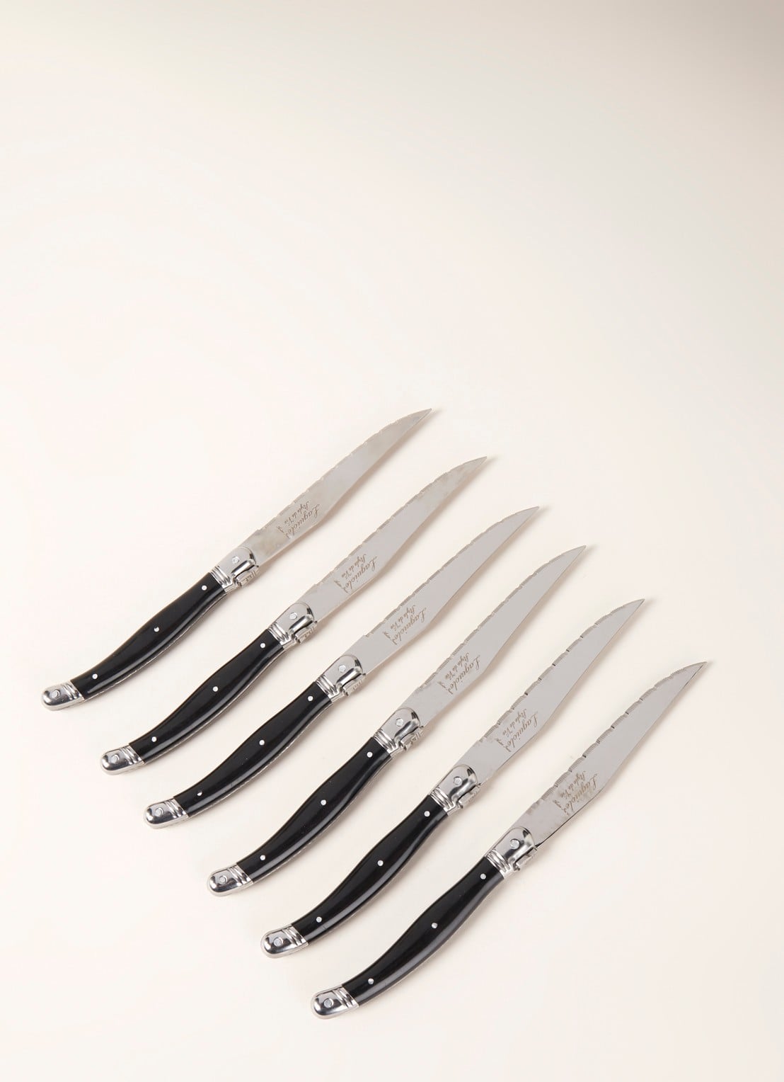 Laguiole Style de Vie Premium Line steakmes set van 6  - voorkant 2 zwart
