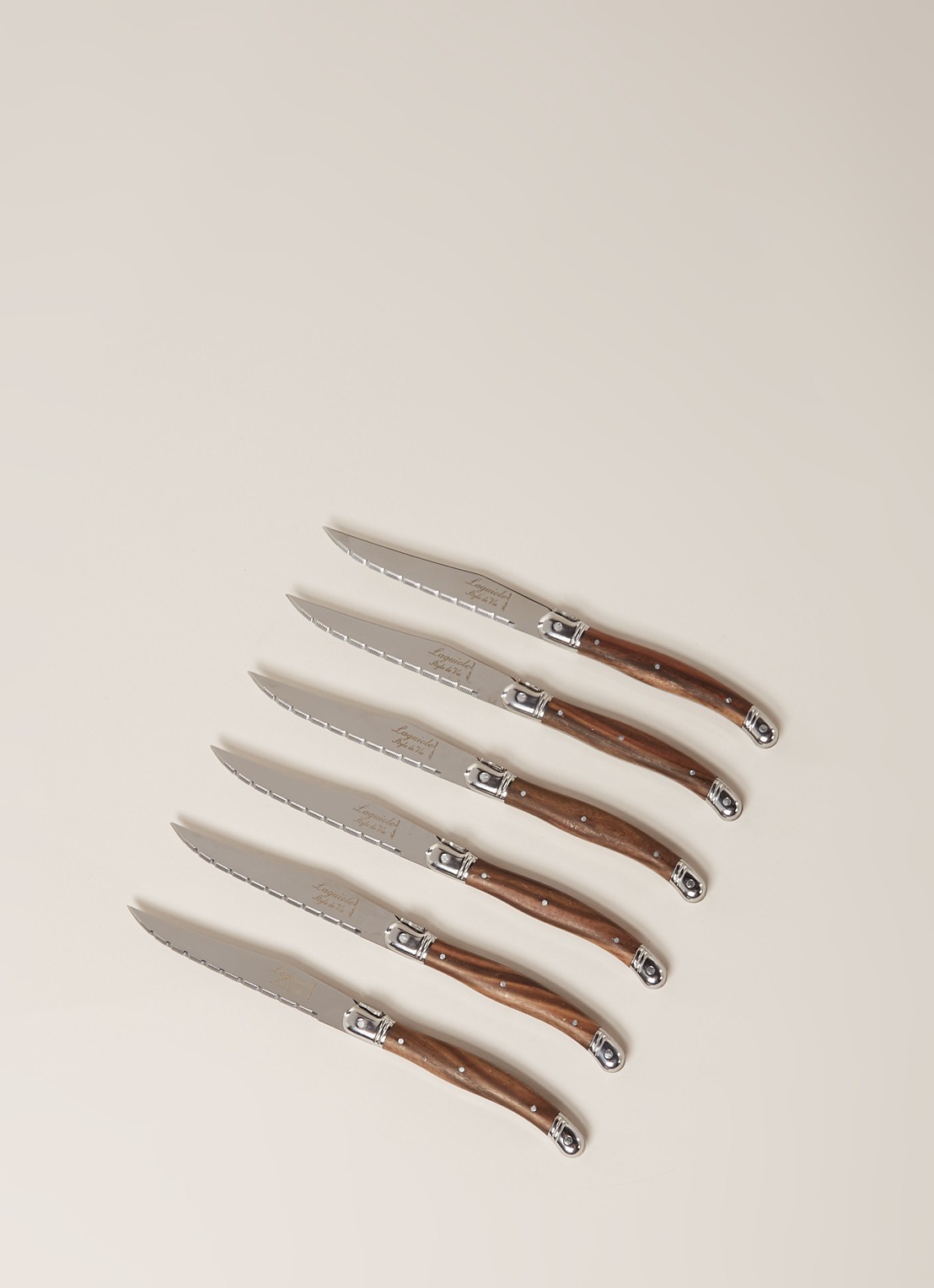 Laguiole Style de Vie Premium Line steakmes set van 6  - voorkant 2 donkerbruin