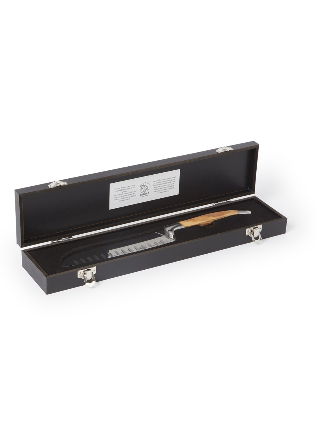 Laguiole Style de Vie Santokumes 31 cm - voorkant zilver