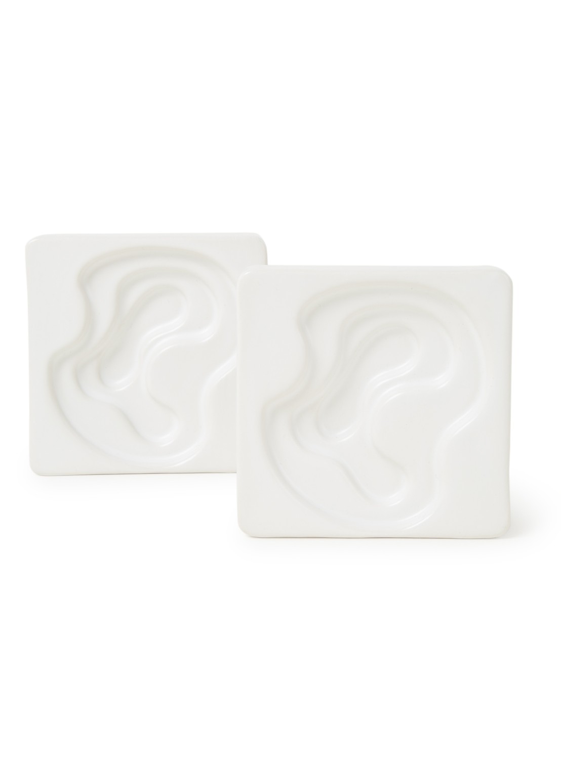 Laguiole Style de Vie Serveerschaal voor olijfolie 9 cm set van 2 - voorkant wit